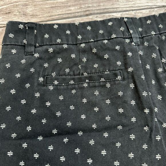 Merona Printed Chino Shorts Black White Geometric Mid Rise Size 2 Cotton - Picture 5 of 9